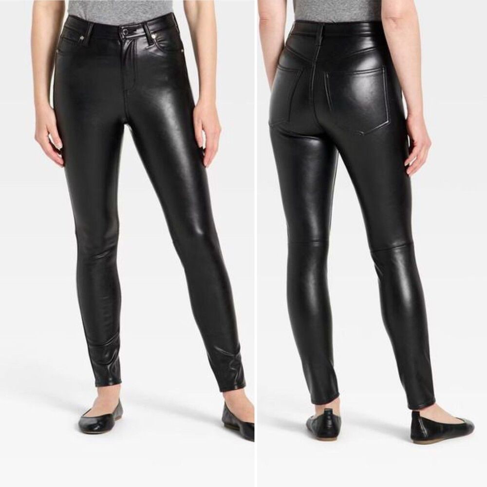 Universal Thread Women's Black Faux Leather Skinny Pants Size 20